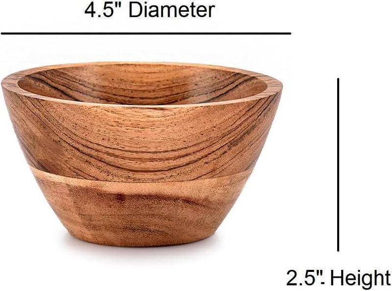 NIRMAN Acacia Wood Bowl Sets of 4 for Kitchen Meal Party and Nuts Candy Appetizer Snacks Olive 45 x 45 x 25 - Image 5