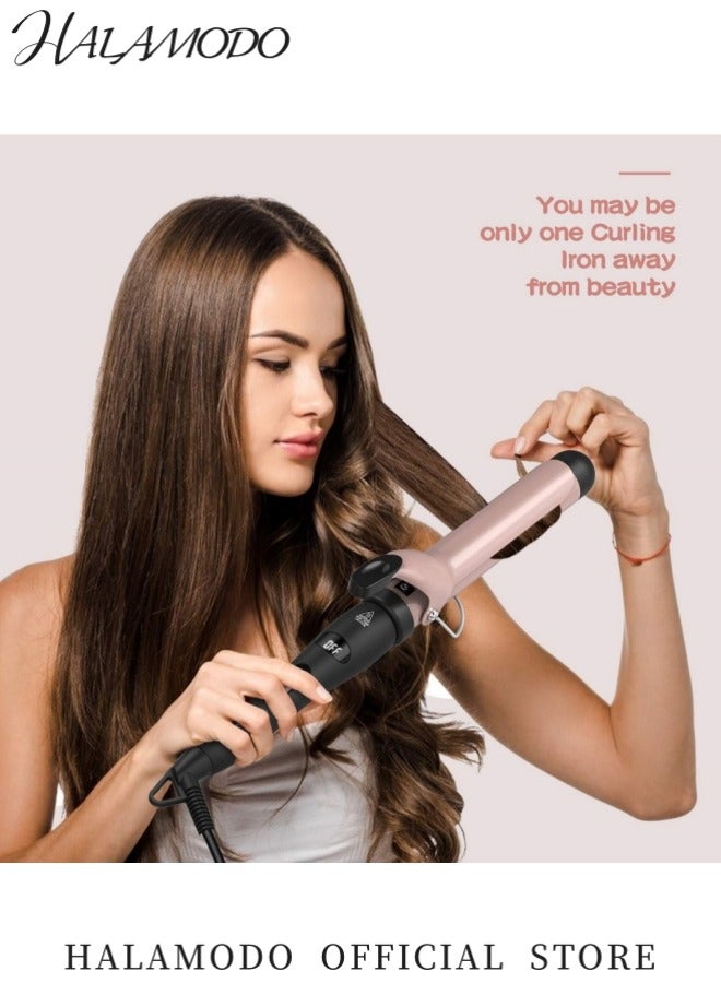 HALAMODO Hair Curling Wand Professional Ceramic Hair Curler Wand with Ceramic Coating Barrel for Long and Medium Hair Adjustable Temperature Range 80-210℃ 30s Instant Heat Dual Voltage 110-240V for Girls and Women - Image 2