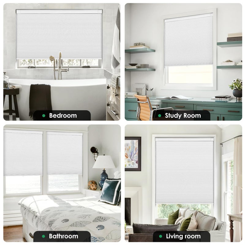 LazBlinds No Tools No Drill Cordless Cellular Shades, Blackout Light Blocking Honeycomb Shades for Home, Thermal Insulation Blinds for Windows, 20" W x 36" H, White - Image 5
