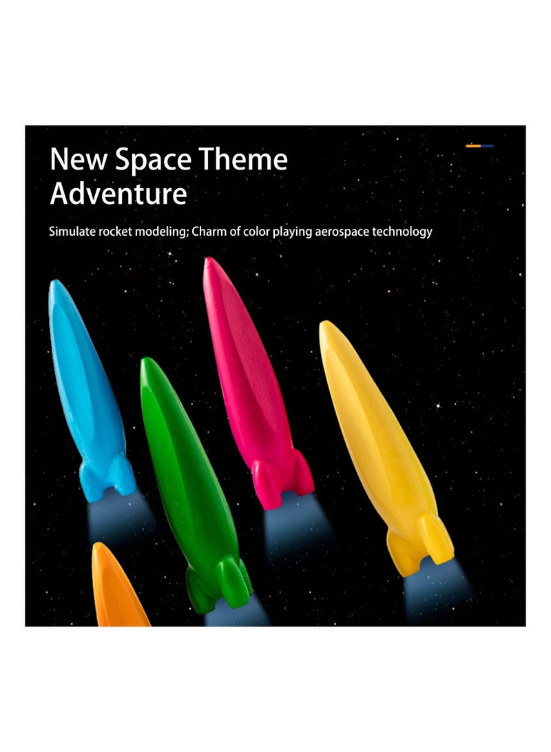 SYOSI 24 Colors Rocket Crayon,  Non-Toxic Crayons for kids, Easy To Grip Washable Kids Crayons, Safe Colouring Art school Supplies Gift Set For Babies And Children - Image 5