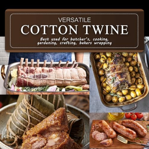 SMART&CASUAL 600 Feet 2mm Cotton Butcher Twine String Soft Food Safe for Cooking Craft Baker Kitchen Meat Turkey Sausage Roasting Gift Wrapping Gardening Crocheting Knitting - Image 5