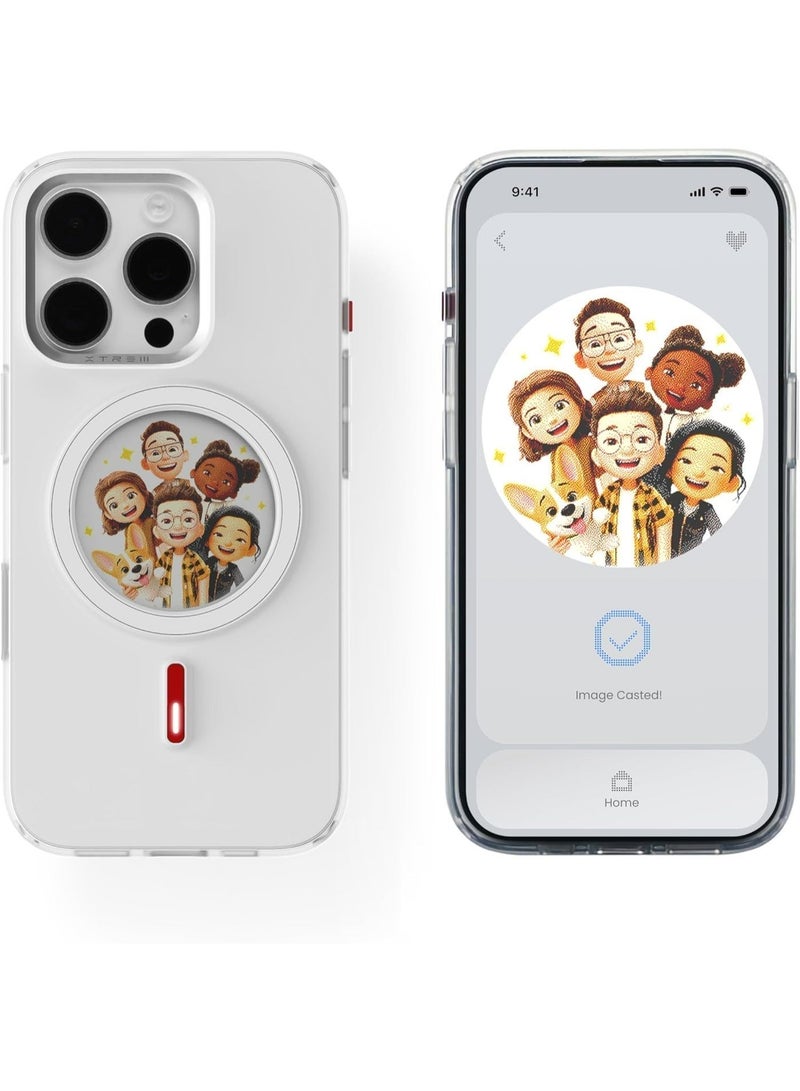 Xtrem iPhone 17 Pro Max Magnetic NFC E-Ink Display Case – MagSafe Compatible Customizable Screen Cover with Wireless Charging Support – Unique Smart Back Cover | Oeli Xtrem - White - Image 5