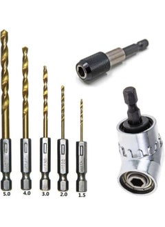 Hexagon 1/4 Hex Bit Extension Adapter 5pcs Titanium Drill Bit Set Corner Drilling Screwing Tool 6gon