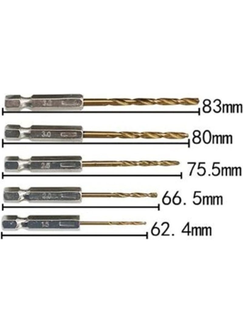 Depolife - Hexagon 1/4 Hex Bit Extension Adapter 5pcs Titanium Drill Bit Set Corner Drilling Screwing Tool 6gon - Image 1