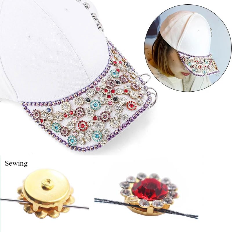 UYTRDVG 100Pcs Sew On Rhinestones Crystals Glass Gems Metal Claw Mixed 8Mm 10Mm 12Mm 14Mm Sunflower Gemstones For Sewing Headband Jewelry Crafts Clothes Shoes Belt Accessories(16 Violet Purple) - Image 4
