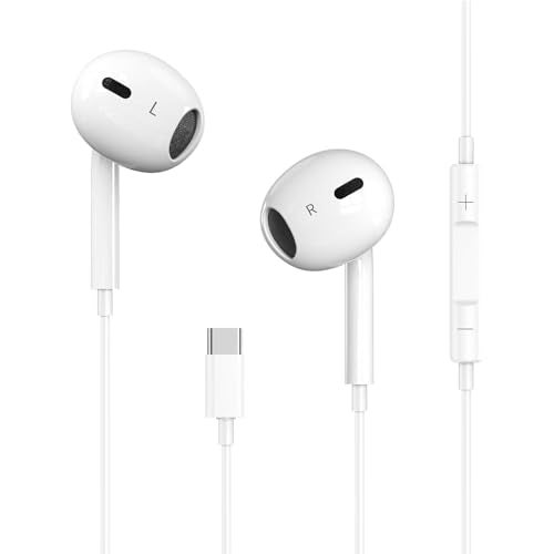 SKLNXAZ 1 Pack-USB C Headphones for iPhone 15 Pro Earbuds Type C Wired Earphones with Mic & Remote Control Noise Cancelling for iPhone 15 Pro/PM, iPad Pro, Galaxy S23/S22/S21/Ultra Note 10/20, Pixel 7/6/6 - Image 1