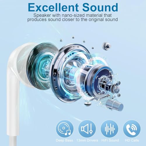 SKLNXAZ 1 Pack-USB C Headphones for iPhone 15 Pro Earbuds Type C Wired Earphones with Mic & Remote Control Noise Cancelling for iPhone 15 Pro/PM, iPad Pro, Galaxy S23/S22/S21/Ultra Note 10/20, Pixel 7/6/6 - Image 3