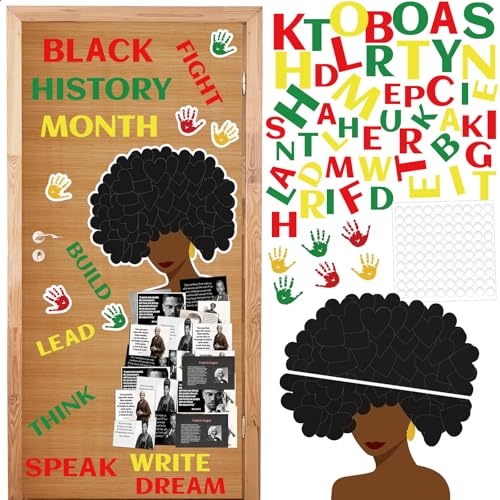 MUOUAKATE Black History Month Bulletin Board Decoration Set 154Pcs African American Bulletin Board Cutouts Decorations for Classroom Black History Posters for Bulletin Board Door Party School Home - Image 1
