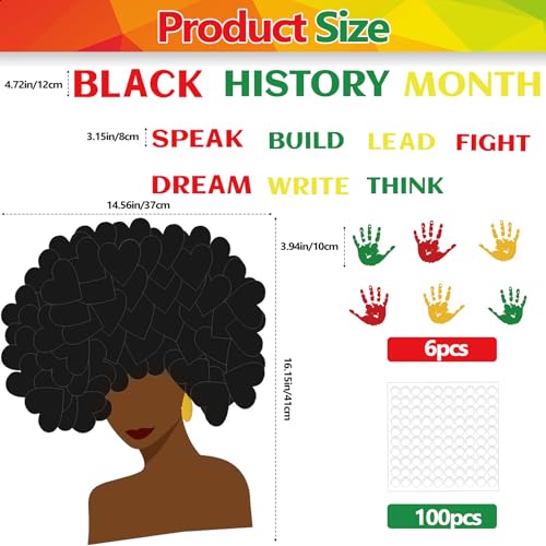 MUOUAKATE Black History Month Bulletin Board Decoration Set 154Pcs African American Bulletin Board Cutouts Decorations for Classroom Black History Posters for Bulletin Board Door Party School Home - Image 2