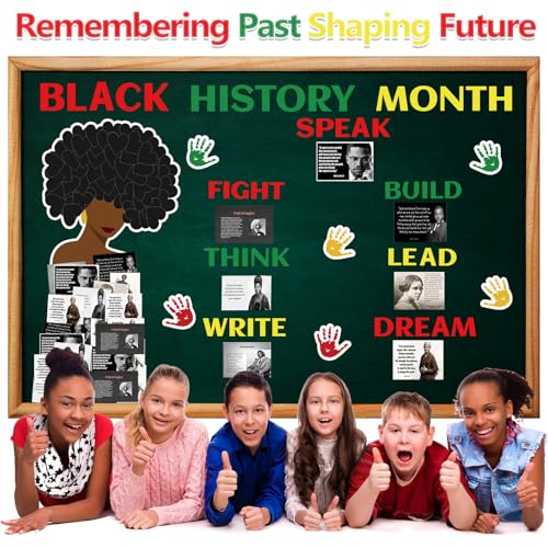MUOUAKATE Black History Month Bulletin Board Decoration Set 154Pcs African American Bulletin Board Cutouts Decorations for Classroom Black History Posters for Bulletin Board Door Party School Home - Image 4