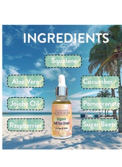glimmer goddess Glimmer Goddess Organic Self Tanning Drops for Face & Body 1 oz.  - Image 3