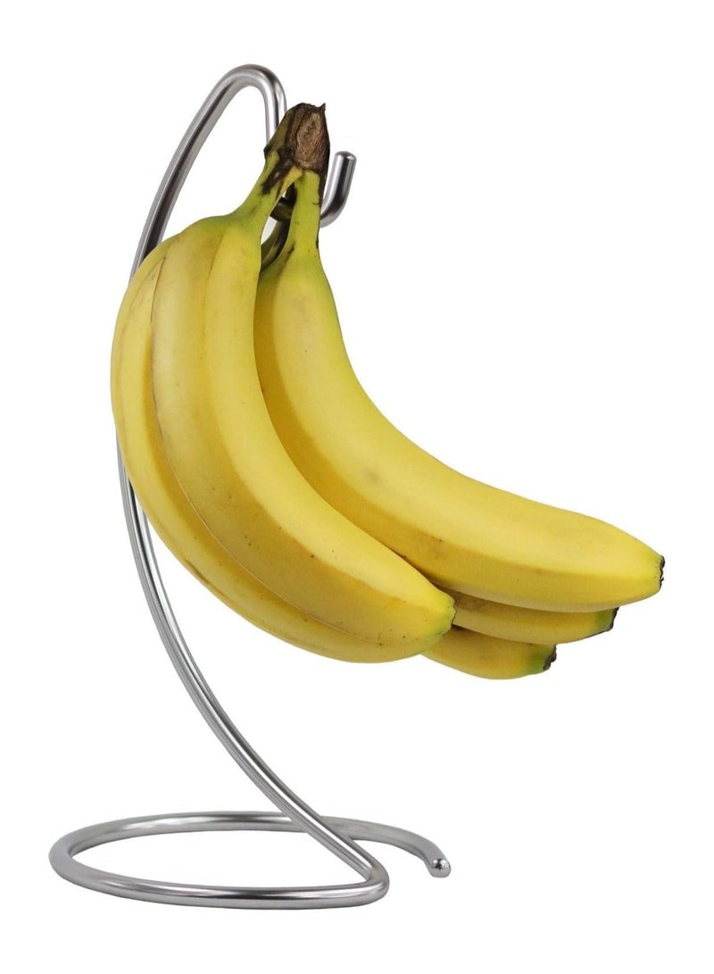 NANAO Banana Stand with Hanger, Kitchen Fruit Holder, Chrome Tree Design, Holds Fruit in Kitchen or Pantry, White - Image 1