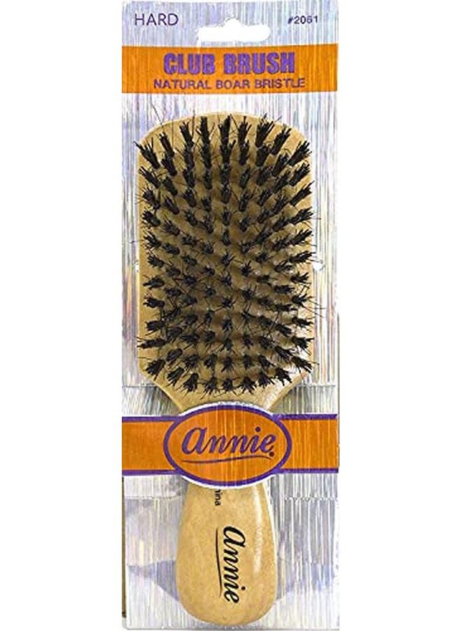 Annie فرشاة النادي (7") فرشاة شعيرات خشنه من الخنزير والنايلون بمقبض خشبي مصقول تعمل بشكل أفضل على الشعر الكثيف - Image 1