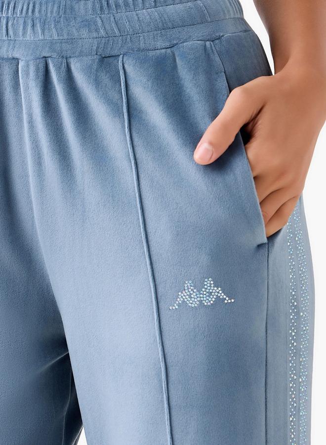 Kappa Embellished Velour Regular Fit Track Pants with Pockets - Image 3