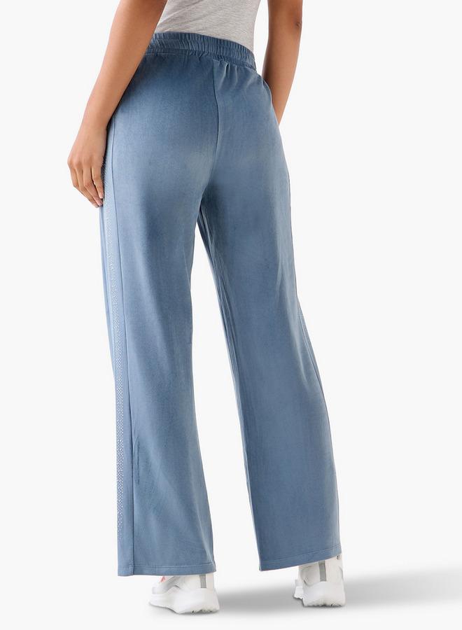 Kappa Embellished Velour Regular Fit Track Pants with Pockets - Image 4