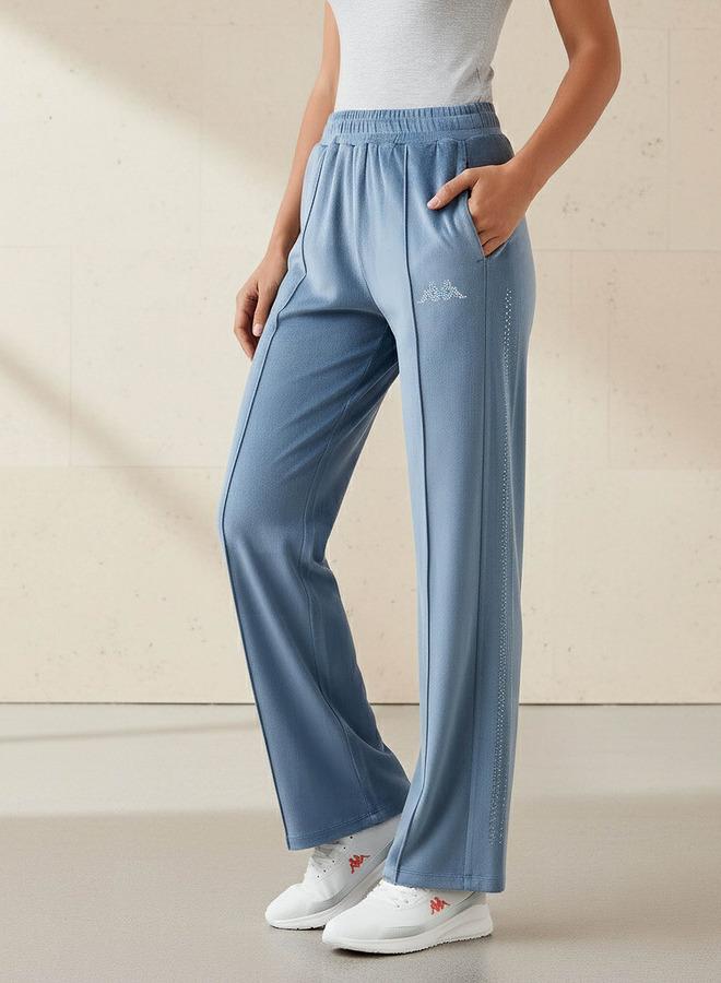 Kappa Embellished Velour Regular Fit Track Pants with Pockets - Image 1