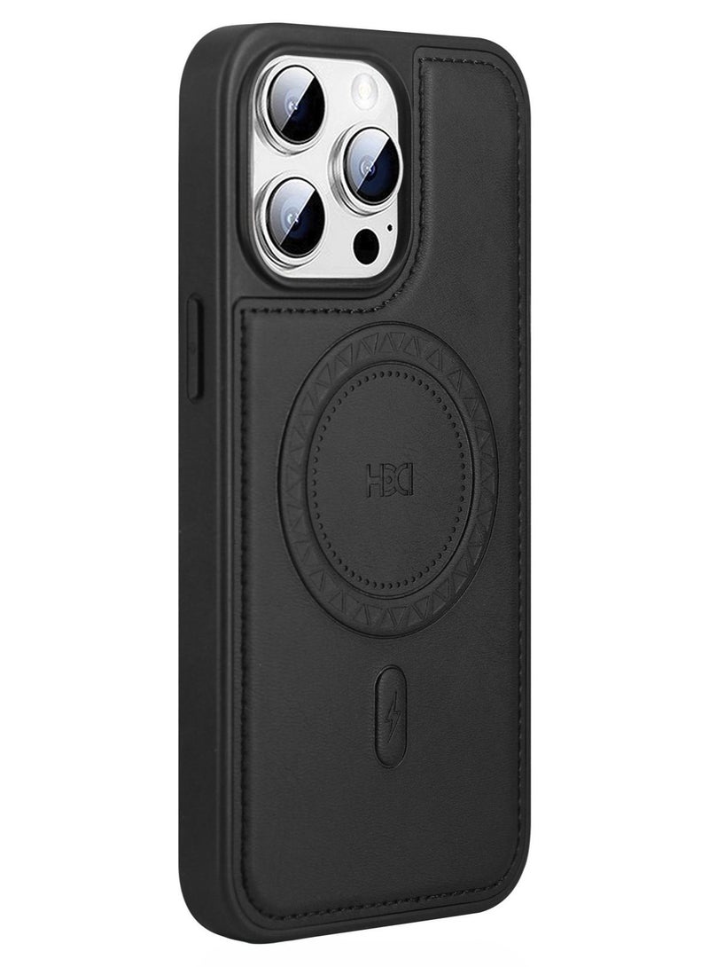 أتش دي دي اتش دي دي غطاء حمايه لهاتف ايفون 14 برو ماكس جراب مغناطيسي ياتي بحواف مرتفعة حول الشاشة تساعد على منع الخدوش - أسود - Image 1