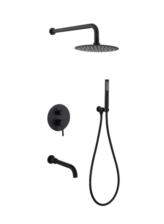 Black Round SS304 Stainless Steel Concealed Shower Head Set Suppliers - Image 1