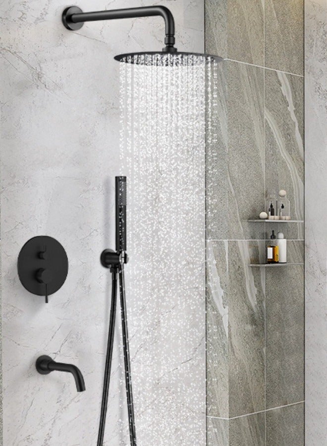 Black Round SS304 Stainless Steel Concealed Shower Head Set Suppliers - Image 2