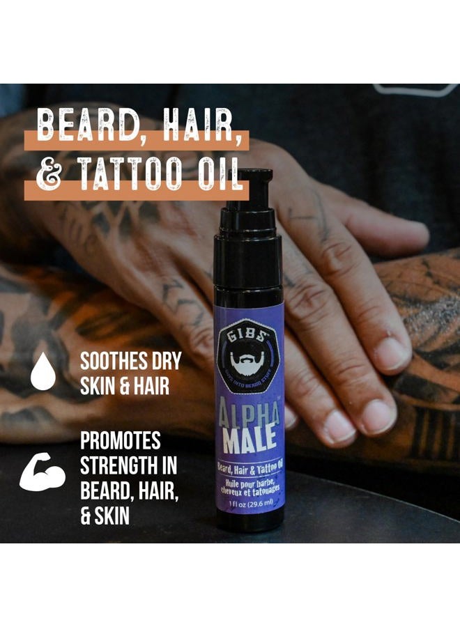 GIBS Grooming Manscaper Beard, Hair & Tattoo Oil – All-Natural with Grapefruit, Tobacco Flower, Saffron & Cedar Scent- Softens & Strengthens Beard Growth, Moisturizes Skin, 4oz. - Image 2