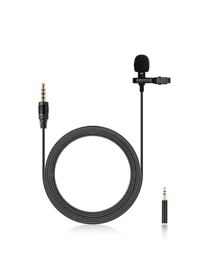 Lavalier Microphone Lapel Clip-on Condenser Mini Mic 3.5mm TRRS Plug With TRS Conversion Plug Black - Image 3