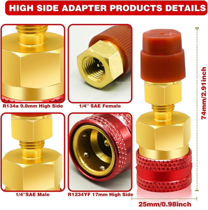 CANIPHA R1234yf to R134a Adapter Quick Couplers Kit - Image 2