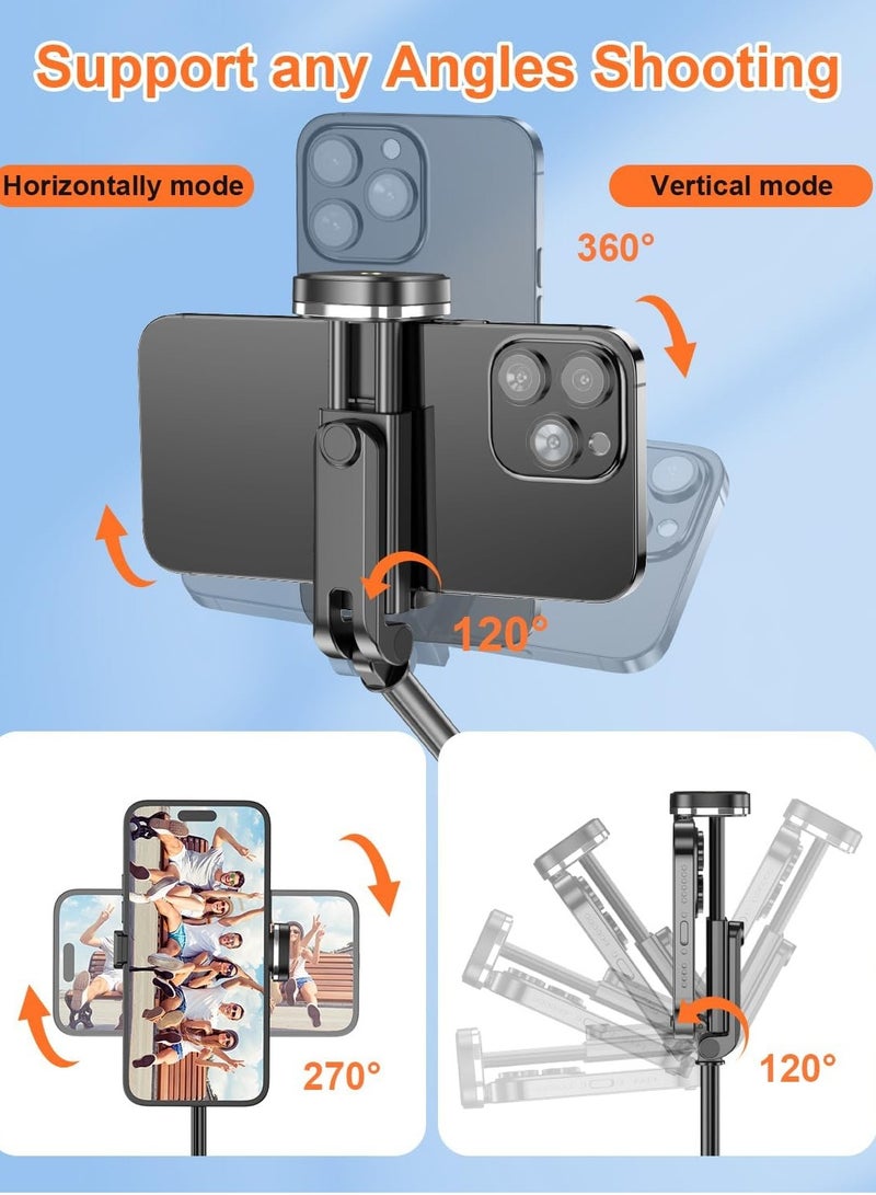 Selfie stick, 67 inch/1.7-meter selfie stick tripod, women's and men's gifts, portable mobile phone tripod with wireless remote shutter compatible with iPhone 16e/16/15/14/13, Samsung series (black)  - Image 3