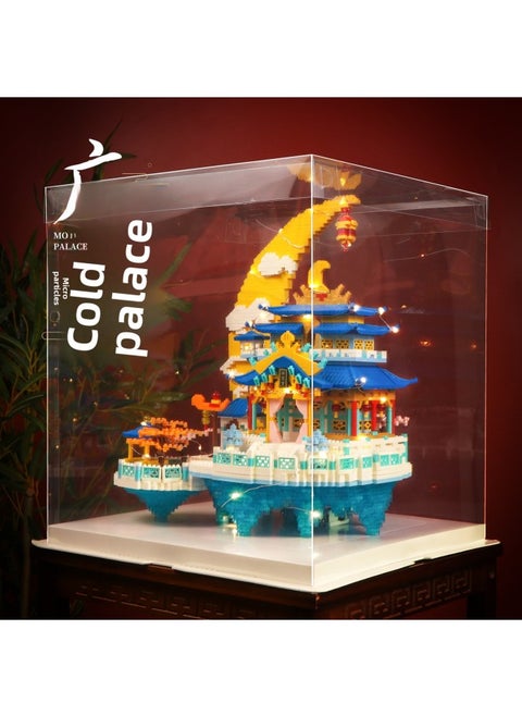 Compatible With Lego Building Blocks Tian'anmen Disco Castle Nicheng High Difficulty Micro Particle Building Model Assembled Toy-Color:Small Size Guanghan Palace + Cake Box + Lighting Tools Suit [color Box]]