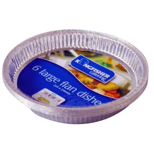 Kingfisher Foil Flan Dishes Silver Large Pack of 6