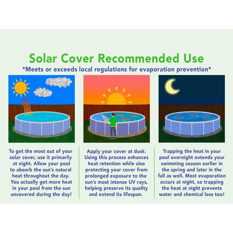 SpaChoice Spa Choice 12 Ft Blue Premium Solar Cover for Above Ground Pool, Pool Solar Cover, 8-Mil Thick, 3-Year Warranty, Made in USA - Image 4