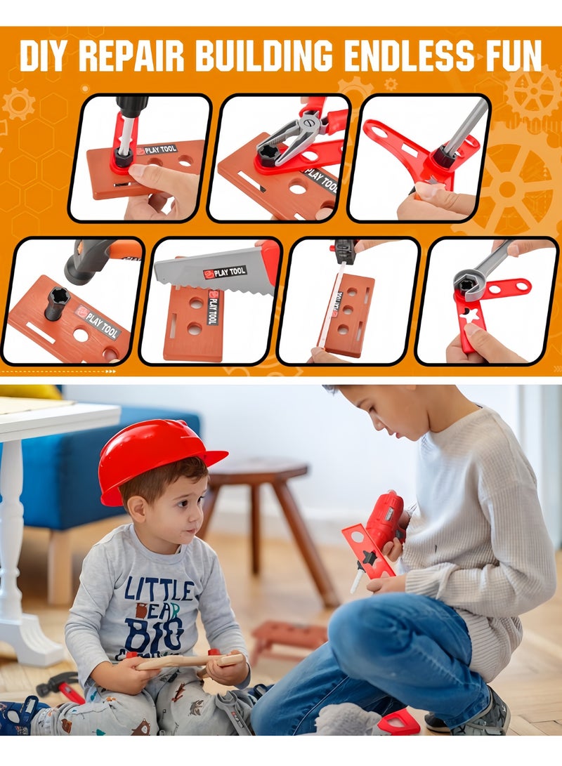Kids Tool Set - 42 PCS Toddler Tool Set with Electric Power Drill & Tool Box, DIY Toys Construction Tool Kit Playset Accessories Giftt, Pretend Play Tools Gift for Boys Girls Ages 3, 4, 5, 6, 7, 8 - Image 2