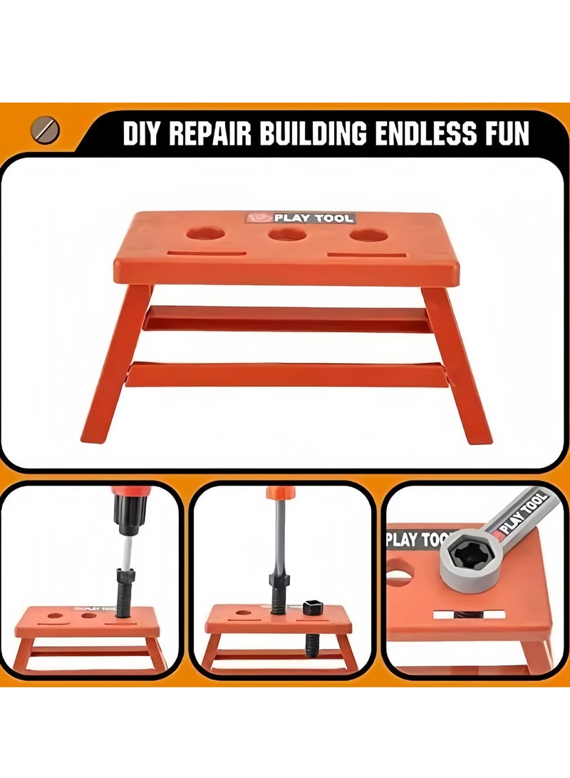 Kids Tool Set - 42 PCS Toddler Tool Set with Electric Power Drill & Tool Box, DIY Toys Construction Tool Kit Playset Accessories Giftt, Pretend Play Tools Gift for Boys Girls Ages 3, 4, 5, 6, 7, 8 - Image 4