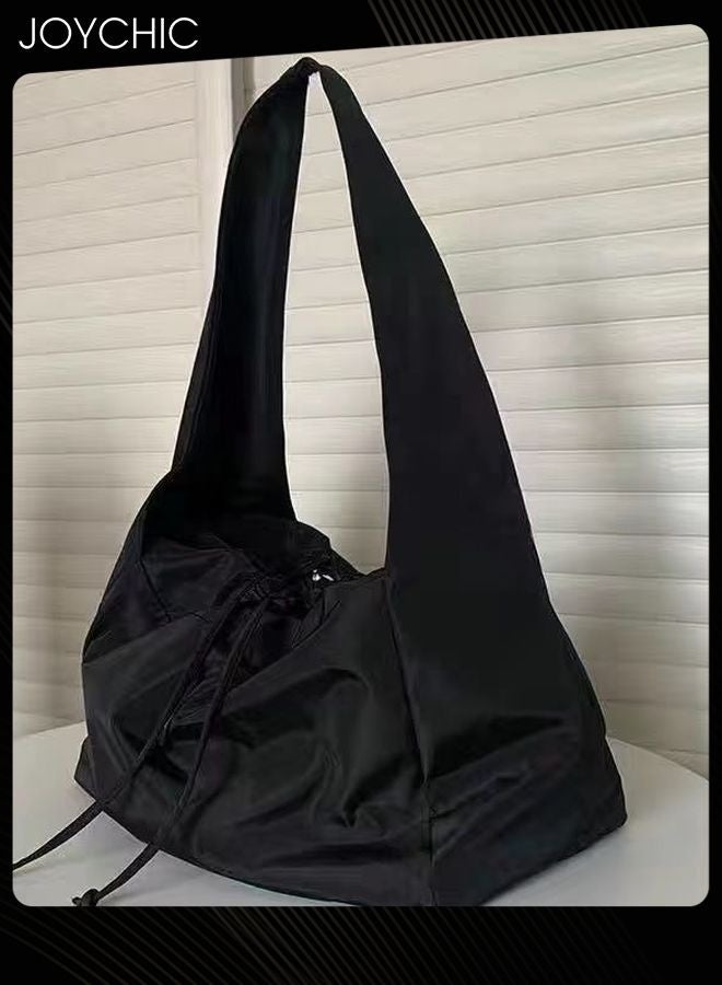 Joychic Korean Style Women Large Capacity Shoulder Bag Ladies Casual Oxford Waterproof and Wear-resistant Crossbody Bag Black - Image 3