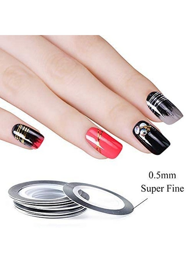 Royalkart New Fantastic 48 Pcs Roll Mix Color Metallic Nails Art Tape Lace Line Strips Decoration Stickers UV Gel Polish for Nail Art Decals - Image 2