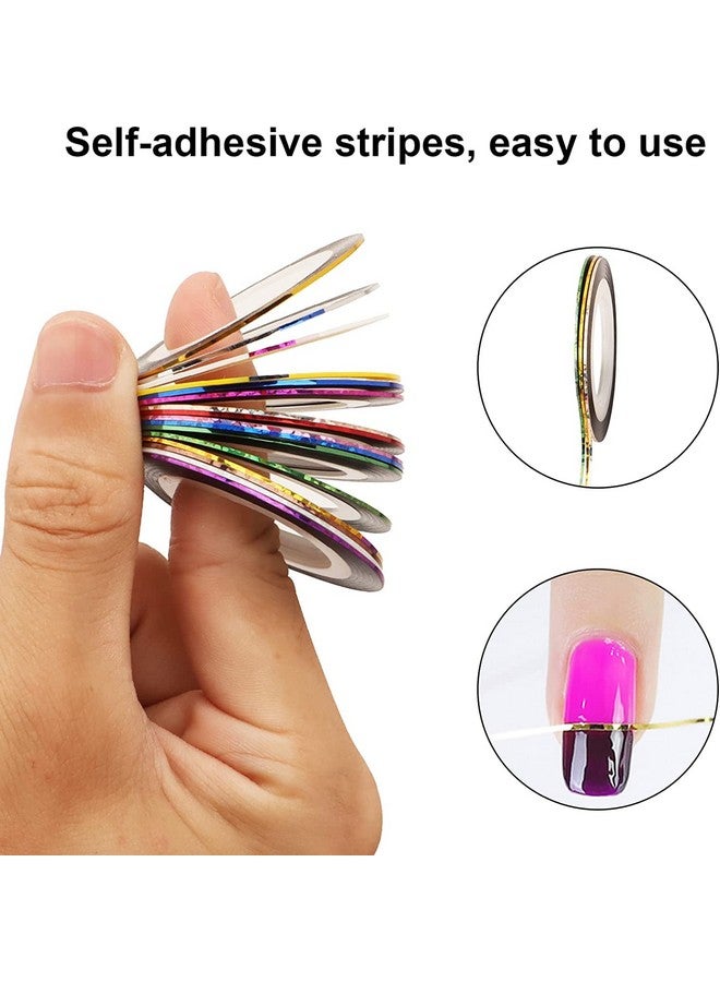 Royalkart New Fantastic 48 Pcs Roll Mix Color Metallic Nails Art Tape Lace Line Strips Decoration Stickers UV Gel Polish for Nail Art Decals - Image 4