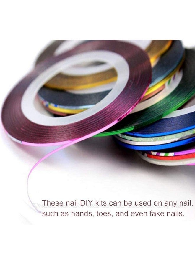 Royalkart New Fantastic 48 Pcs Roll Mix Color Metallic Nails Art Tape Lace Line Strips Decoration Stickers UV Gel Polish for Nail Art Decals - Image 3