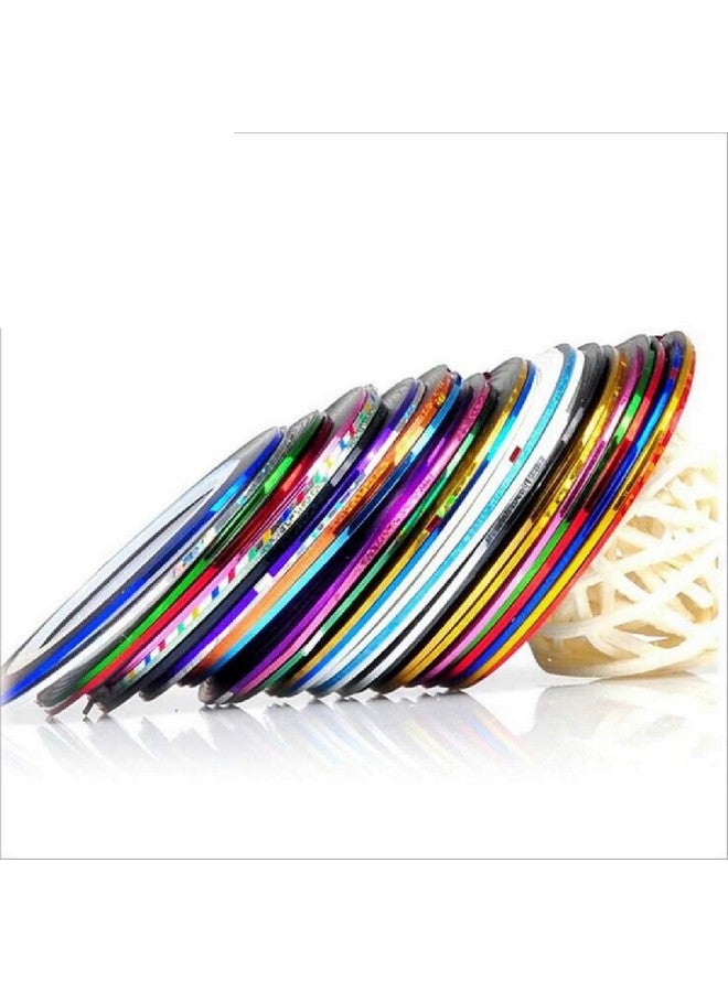 Royalkart New Fantastic 48 Pcs Roll Mix Color Metallic Nails Art Tape Lace Line Strips Decoration Stickers UV Gel Polish for Nail Art Decals - Image 1