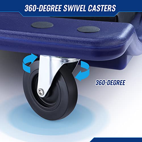 WORKPRO Mechanic Plastic Creeper, 40-Inch Automotive Creeper with Padded Headrest, 330 Lbs Capacity Rolling Garage Shop Creeper with 6 Caster Wheels, blue - Image 5