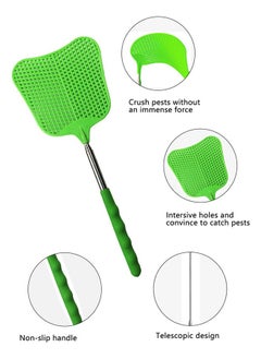 HAWAWA 5pcs Fly Swatters Extendable, Plastic Fly Swatter Set Flexible and Durable, Telescopic Flyswatter with Stainless Steel Handle for Home, Classroom and Office  - Image 4