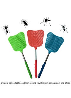 HAWAWA 5pcs Fly Swatters Extendable, Plastic Fly Swatter Set Flexible and Durable, Telescopic Flyswatter with Stainless Steel Handle for Home, Classroom and Office  - Image 3