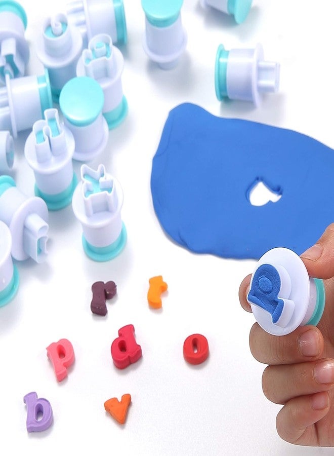 BAKING SET مجموعة أدوات الخبز 26 قطعة، قوالب تقطيع بسكويت صغيرة سهلة الضغط على شكل حروف أبجدية صغيرة، قوالب تقطيع عجينة السكر - Image 3