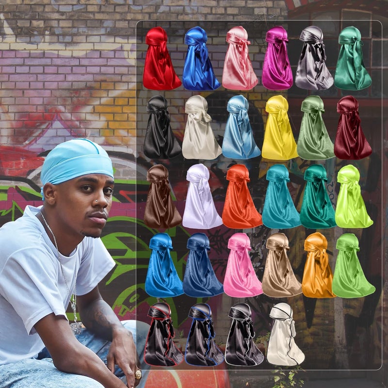 ForceWave Silky Durag for Men Wave Cap Satin Dorag for Men Women 360 Wave - Image 5