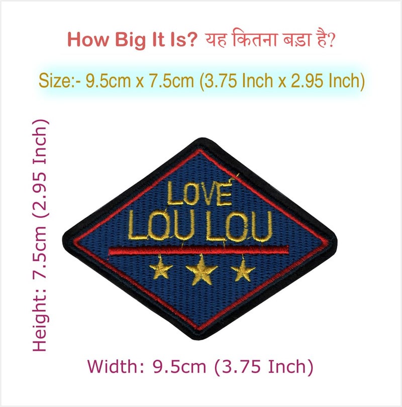 Generic Love Lou Lou Three Stars Applique Embroidered Sew-on Patch ; Size Small: 9.5cm x 7.5cm for Jackets, Bags, Caps, T-Shirts, Jeans, Outdoor Clothing (1 Piece). (Code: SBX-137)  - Image 2