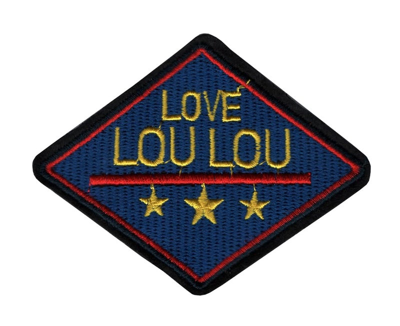 Generic Love Lou Lou Three Stars Applique Embroidered Sew-on Patch ; Size Small: 9.5cm x 7.5cm for Jackets, Bags, Caps, T-Shirts, Jeans, Outdoor Clothing (1 Piece). (Code: SBX-137)  - Image 1