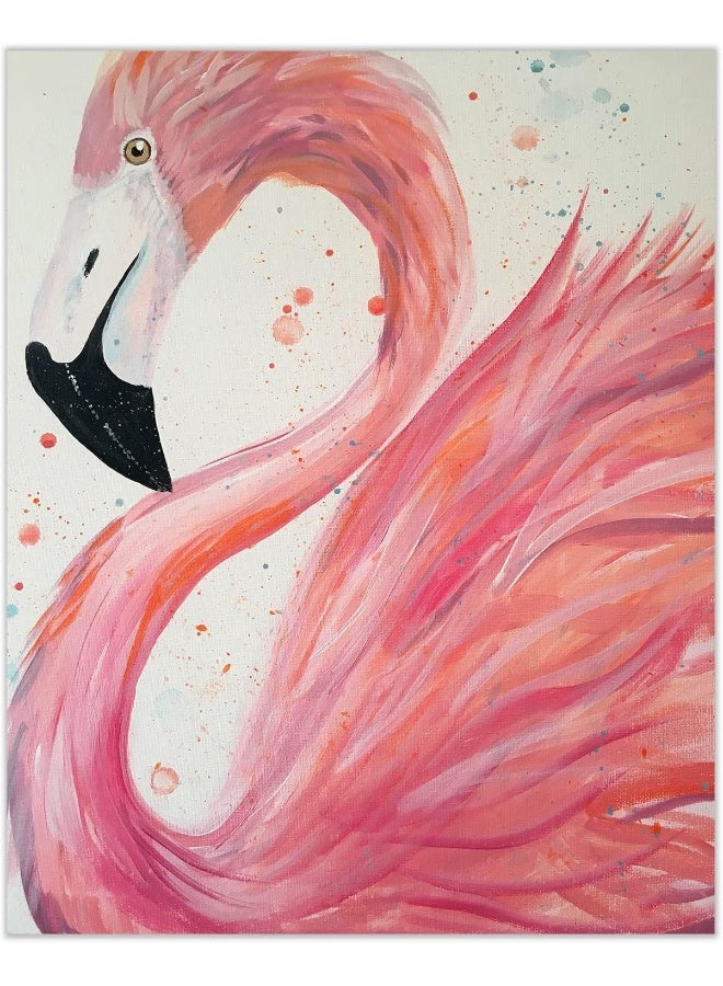 Home Trove Hvest Animal Art Deco 16" X 20" Pink Flamingo Canvas Wall Art Painting - Image 2
