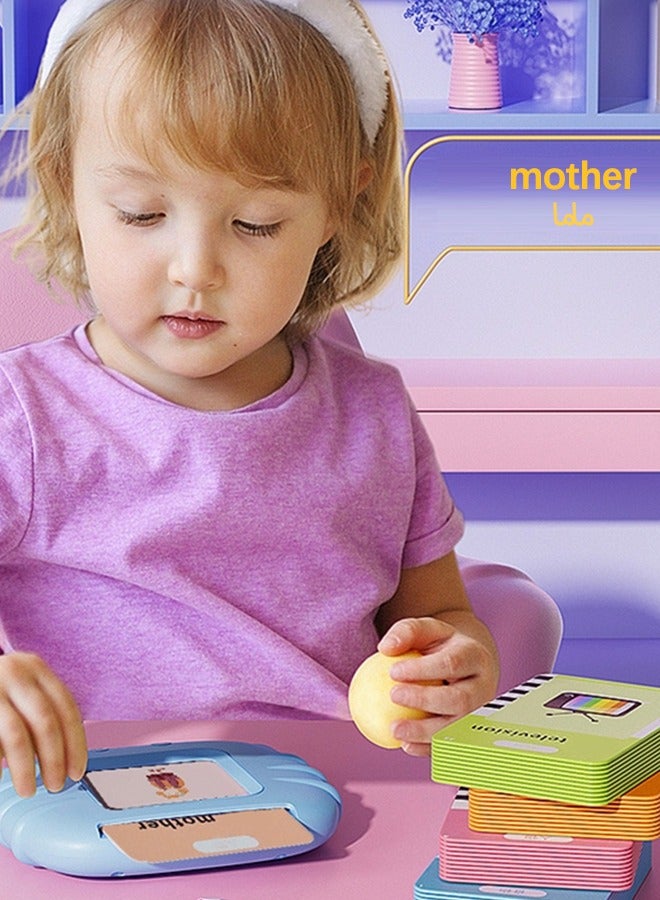 Audible Flash Cards with Sound Effects, Talking Flash Cards, Toddler Learning Toy with 112 Double-sided Learning Cards, Educational Interactive Toys, Fun Toddler Travel Toys, Ideal Gift for Kids Aged 3+