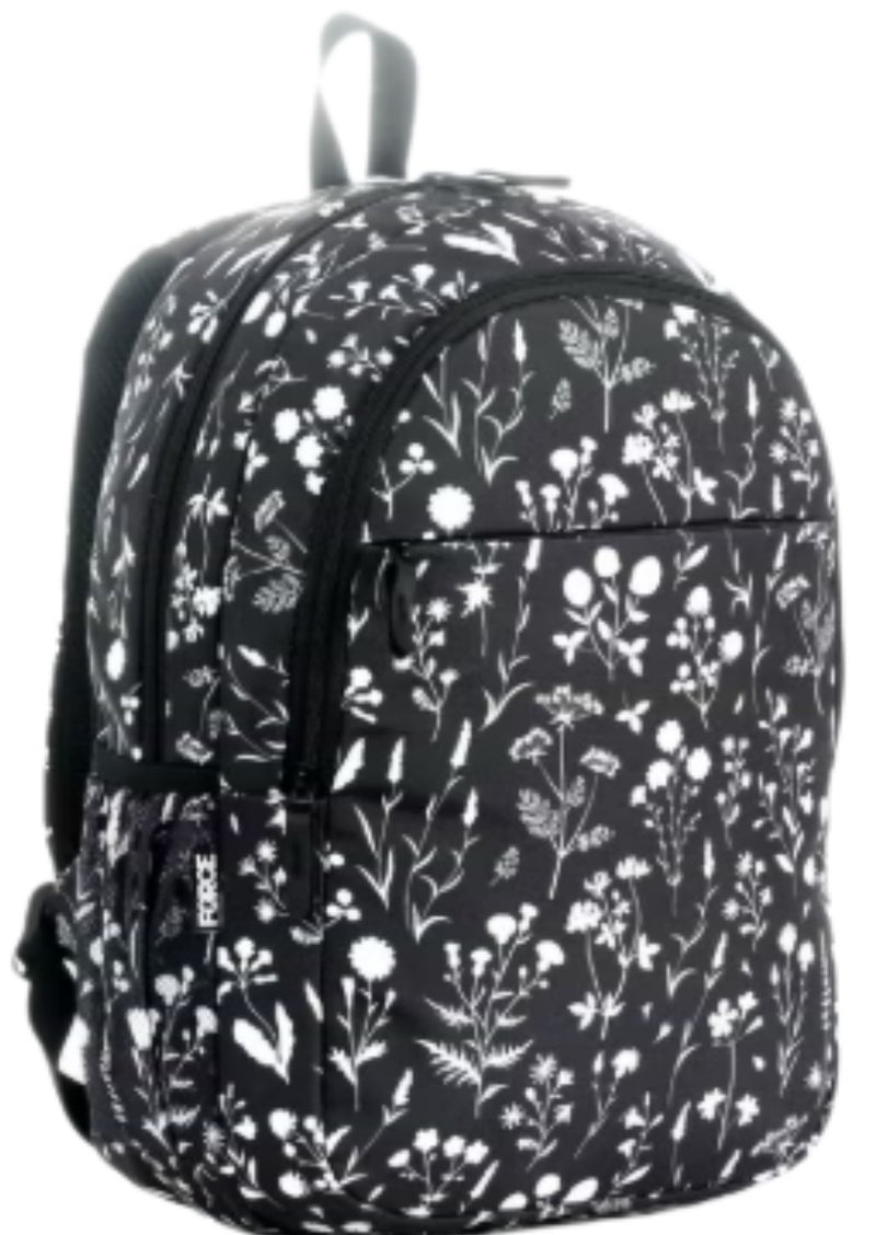 Force Backpack Unisex - floral pattern black - Image 1