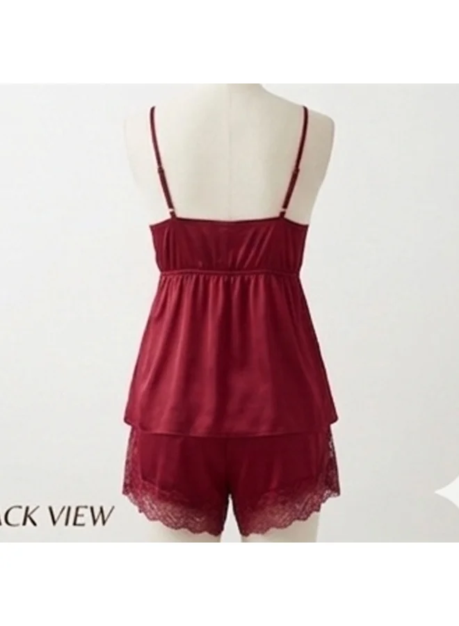 Caprisious  Elegant Satin & Lace Cami Set with Matching Shorts for Women | Best Price UAE