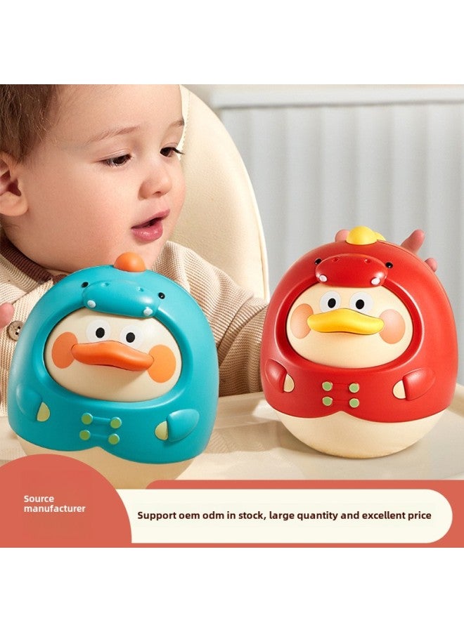 Spot Cute Cartoon Duck Tumbler 3-24 Months Baby High Value Educational Toys-Color:Red Dinosaur Duck +5-layer Track Transfer Music To Send 4 Balls - Image 2