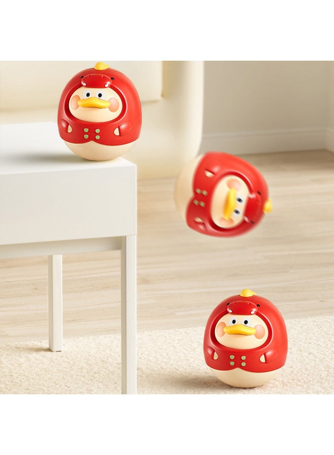 Spot Cute Cartoon Duck Tumbler 3-24 Months Baby High Value Educational Toys-Color:Red Dinosaur Duck +5-layer Track Transfer Music To Send 4 Balls - Image 4